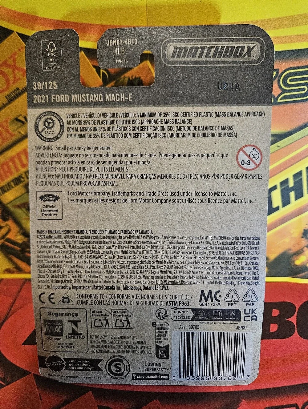 Matchbox Orange Ford Mustang Mach-E Collectors Car